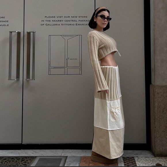 Zara Co-Ord Set Skirt And Sweater Patchwork New - Picture 6 of 9